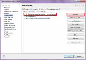Add AdMob SDK to Java Build Path